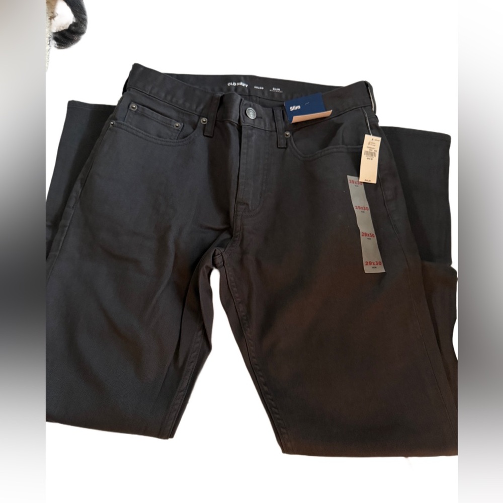 NEW old navy pants dark grey slim 29x30